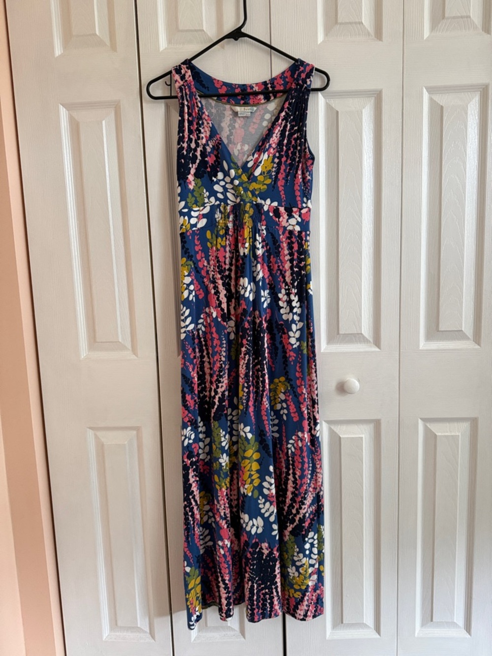 Boden Floral Print Dress in Navy and Pink